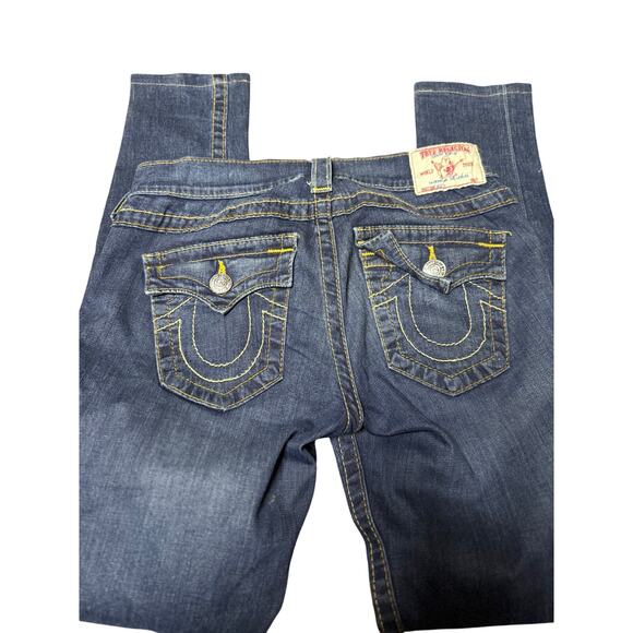 True Religion Misty Skinny Low-Rise Jeans, Dark Wash, Size 25 - Picture 2 of 6